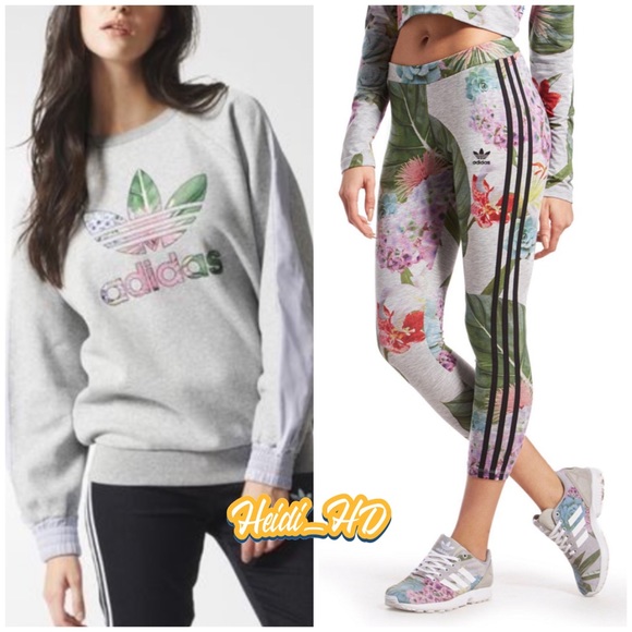 floral adidas outfit